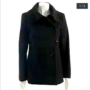 DKNY wool pea coat, black, good condition, $240, size 2 or small